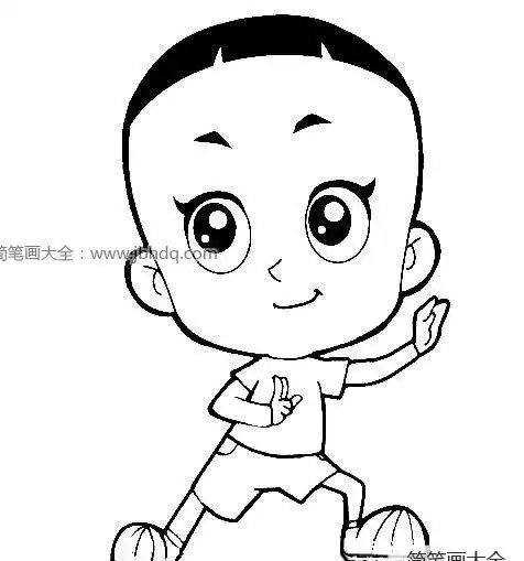大头儿子简笔画图片