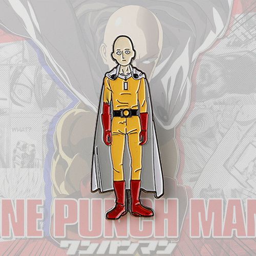 一拳超人日本漫画迷秃头披风侠 埼玉徽章金属胸针老师纪念饰品