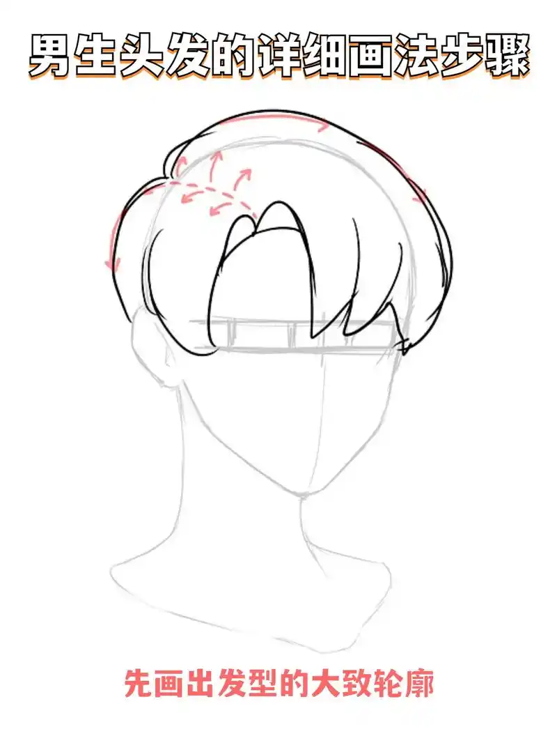 男生头发画法步骤参考.#画画 #绘画 #元气绘画班 #头发画 - 抖音