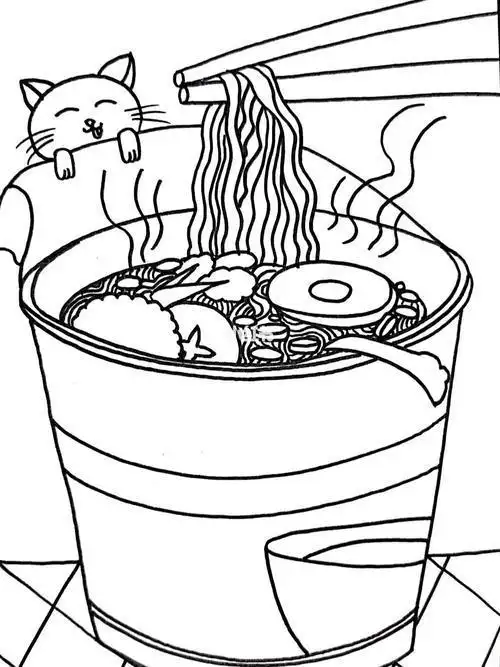 简笔画人物泡面女孩