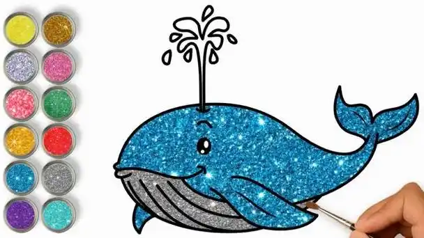 鲸鱼简笔画彩色 鲸鱼简笔画彩色漂亮