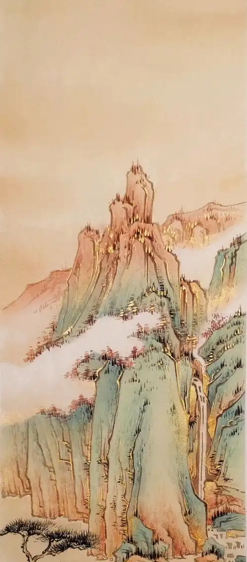 大青绿金碧山水设色法