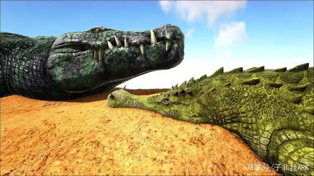 方舟生存进化:高质量附加生物恐鳄,完美诠释什么叫做血盆大口!