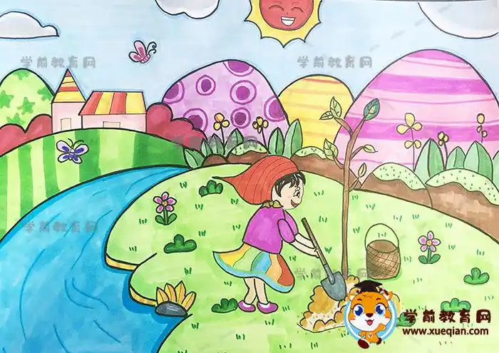 植树节儿童画简单绘画教程