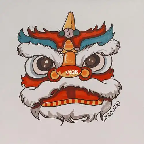 马克笔临摹,醒狮,附步骤图