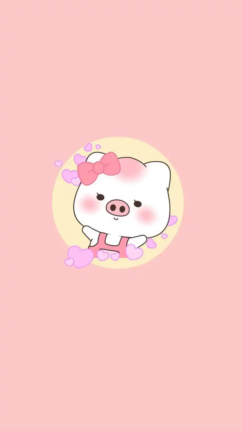 粉嫩可爱卡通小猪高清图片手机壁纸