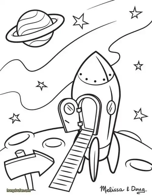 最喜欢的飞向太空的火箭简笔画大全免费下载-红豆饭小学生简笔画大全