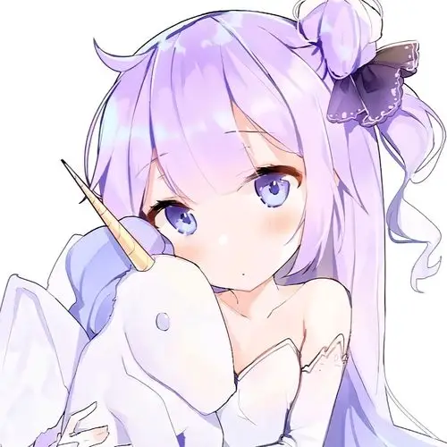 紫发动漫女生头像