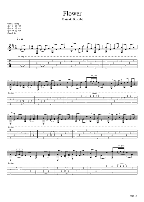 flower指弹吉他谱