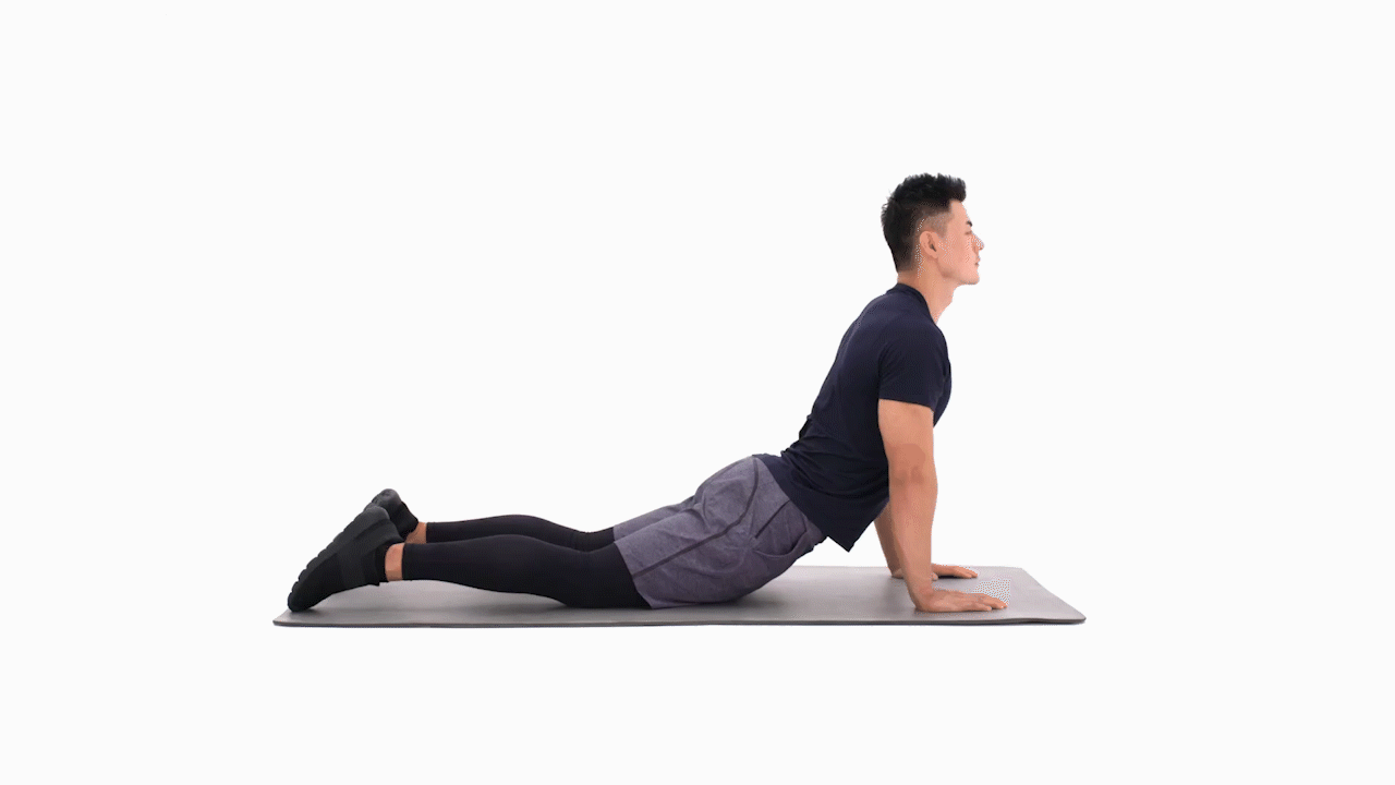 腹部拉伸这个动作能够拉伸到我们的腹部,既能够促进腹部血液循环,也