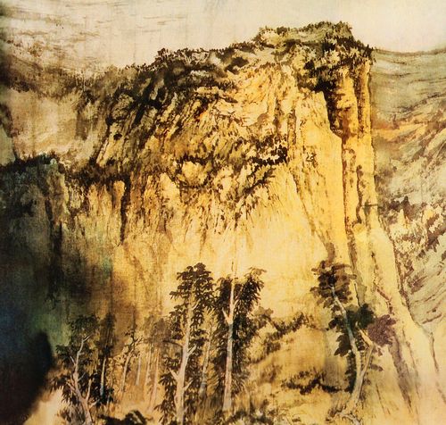 近现代张大千庐山图中中式山水画真迹复制高清艺术国画