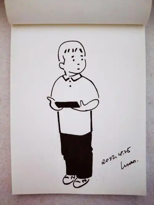 解锁新画种极简手绘太好玩了,今天画了自画像,临摹了长场雄的作品