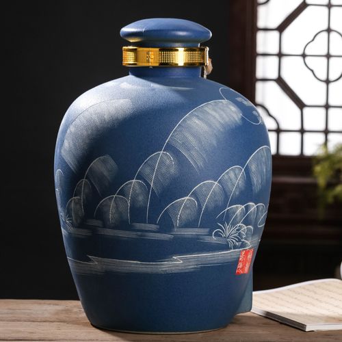 陶瓷酒坛坛子泡酒缸酒罐家用酒壶酒瓶10斤景德镇家用酒壶