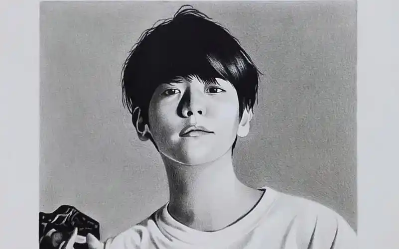 手绘素描写实人物exo-baekhyun边伯贤 完成