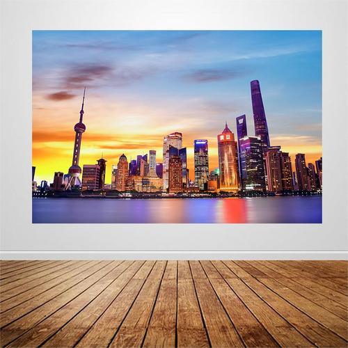 上海外滩东方明珠塔城市建筑海报著名景点摄影图风景画装饰a517