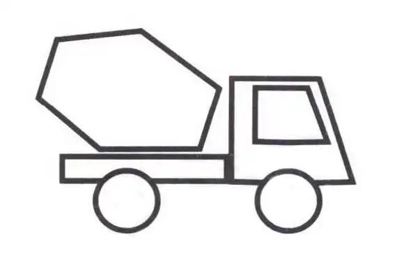 水泥车简笔画步骤分解图片教程