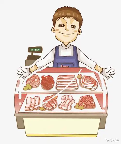 卖食物的男孩png素材透明免抠图片-卡通手绘