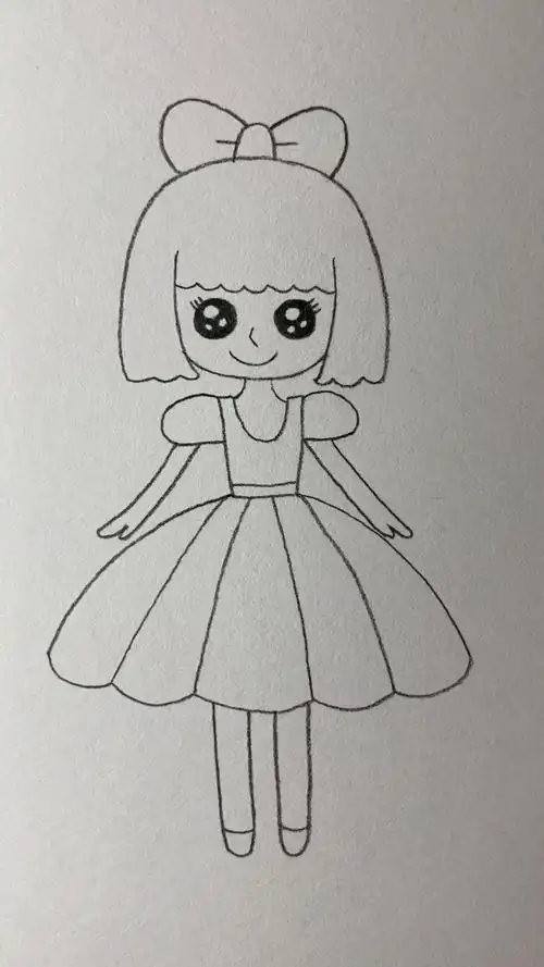 画可爱的短发小美女