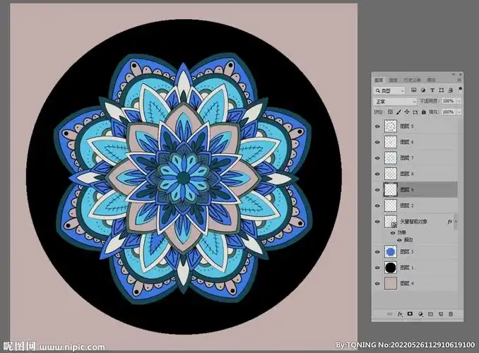 抽象民族花卉花瓣花纹地毯印花图片