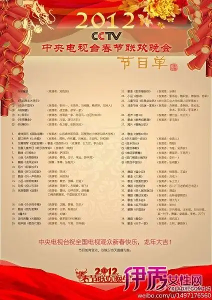 春晚节目单