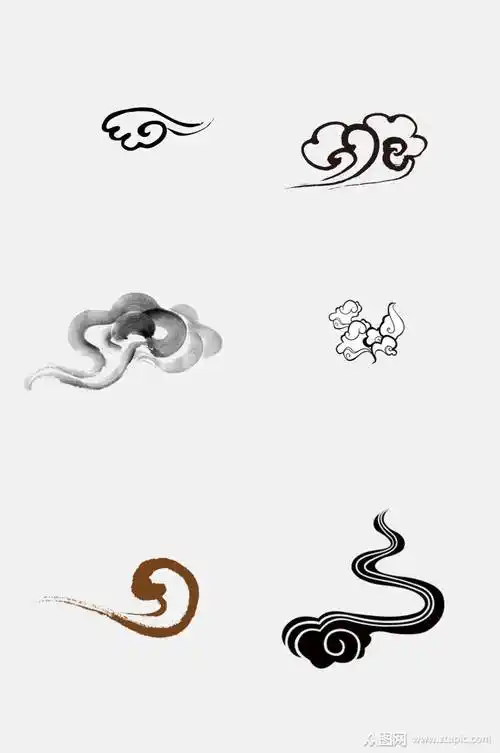 水墨祥云元素素材