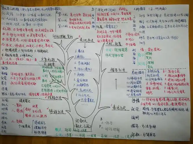 记叙文知识点思维导图展示