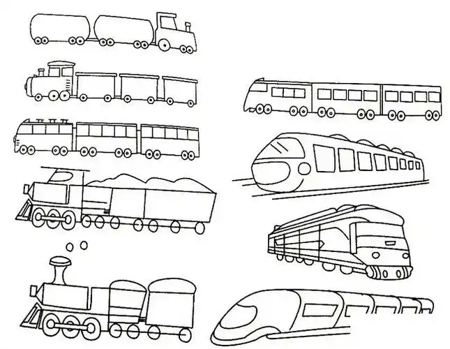 火车简笔画de画法步骤图片