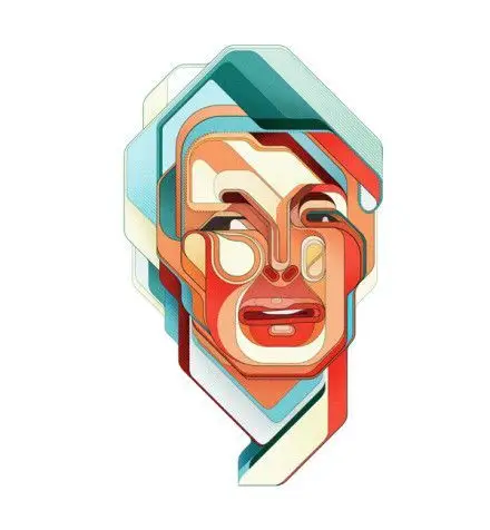 英国伦敦插画师和设计师charles williams的图形构成人像插画,他在此