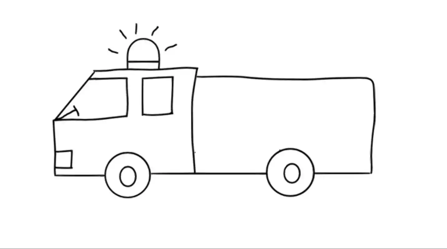 消防车简笔画 一学就会的消防车简笔画