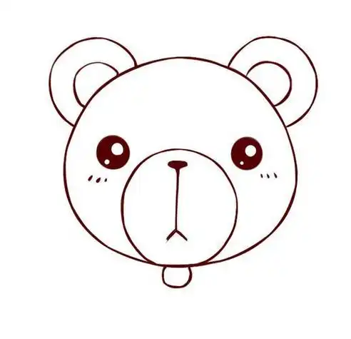 简笔画小熊头像的画法卡通小熊简笔画步骤教学可爱又简单小熊简笔画