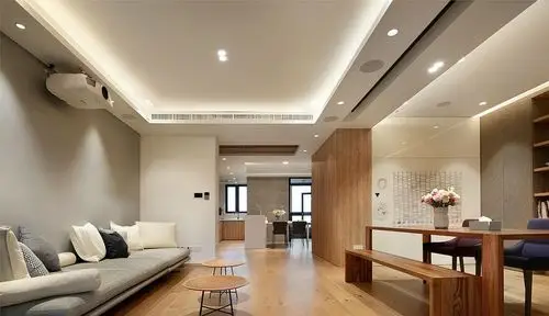 客厅天花顶棚中间下吊造型效果图