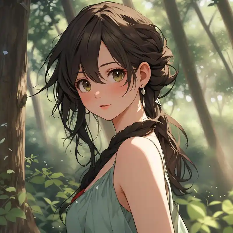 91动漫女生森系头像精选98 探索动漫女生的森系之美,绿色主题头像