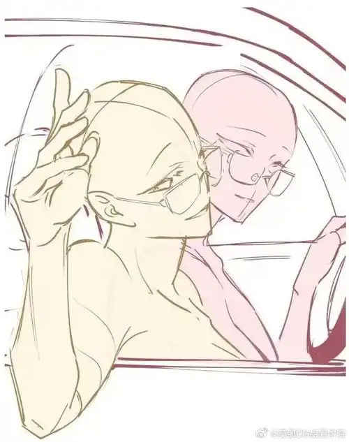 绘画超话#绘画参考##绘画素材#情侣cp互动参考