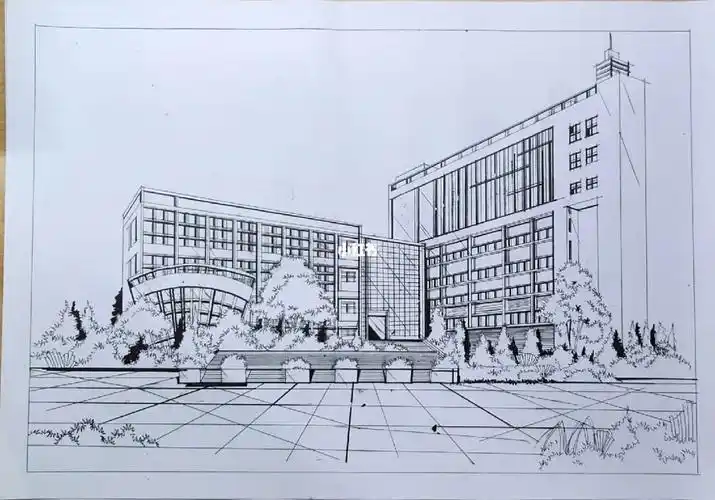 室外两点透视效果图