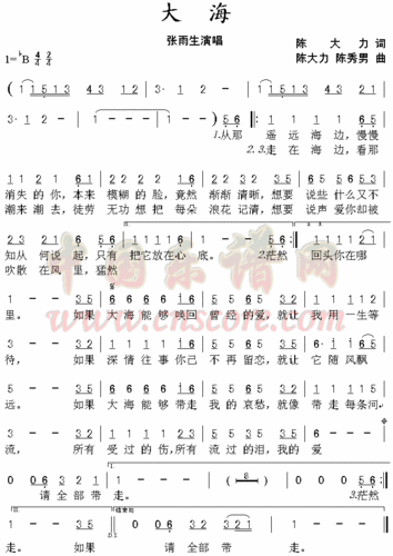 你能给我发过来葫芦丝大海的谱吗 谢谢