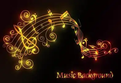 动感光线音符五线谱音乐背景图片