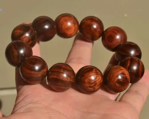 19mm海南黄花梨油梨黑线山水纹手串hl313