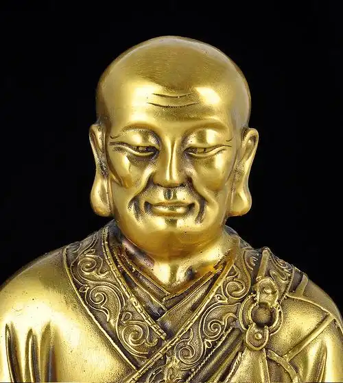 黄铜迦叶阿南尊者摆件罗汉铜像佛陀释迦牟尼佛弟子工艺品佛堂供奉 46