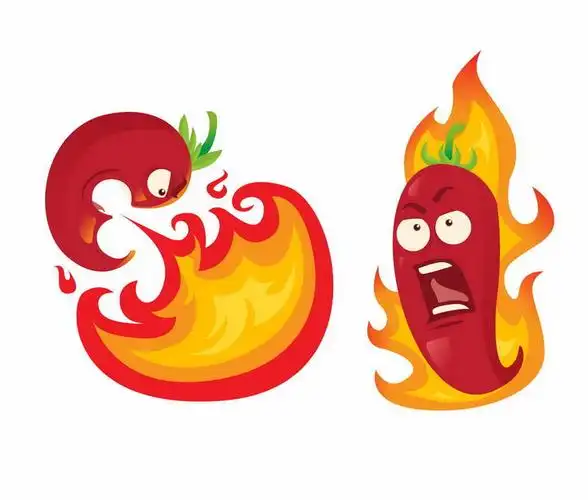 卡通变态辣辣椒正在喷火png图片免抠矢量素材材质贴图ui设计表情包简