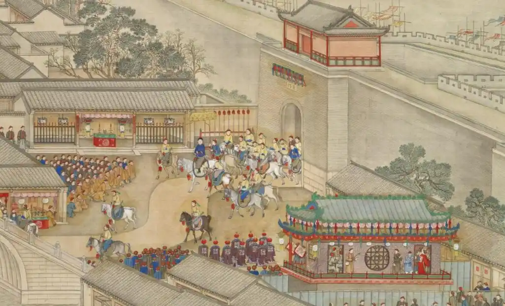 清 徐扬《乾隆南巡图卷第六卷 驻跸姑苏》(局部),大都会艺术博物馆藏