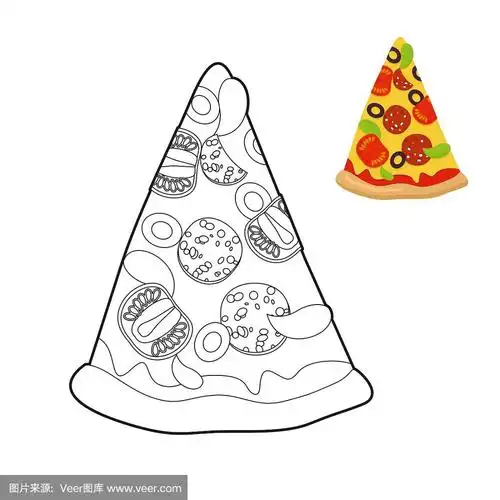 披萨涂色书美味的披萨片