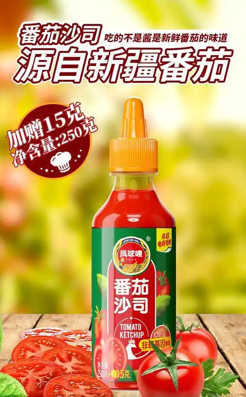 挤压瓶挤挤装 番茄酱 番茄沙司蕃茄酱低脂 沙拉酱 凤球唛番茄酱
