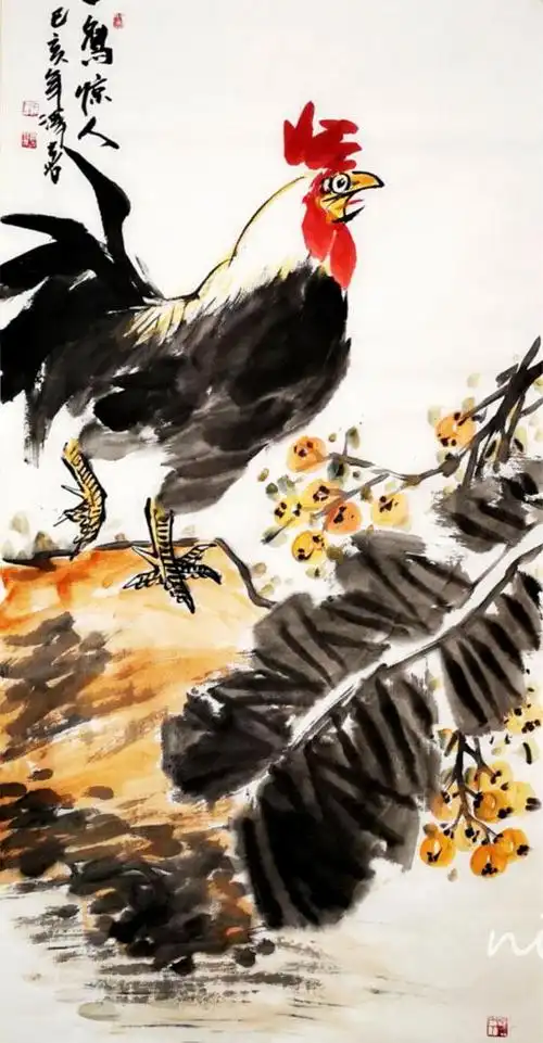 五德至尊——中国画鸡名家王泽喜_作品