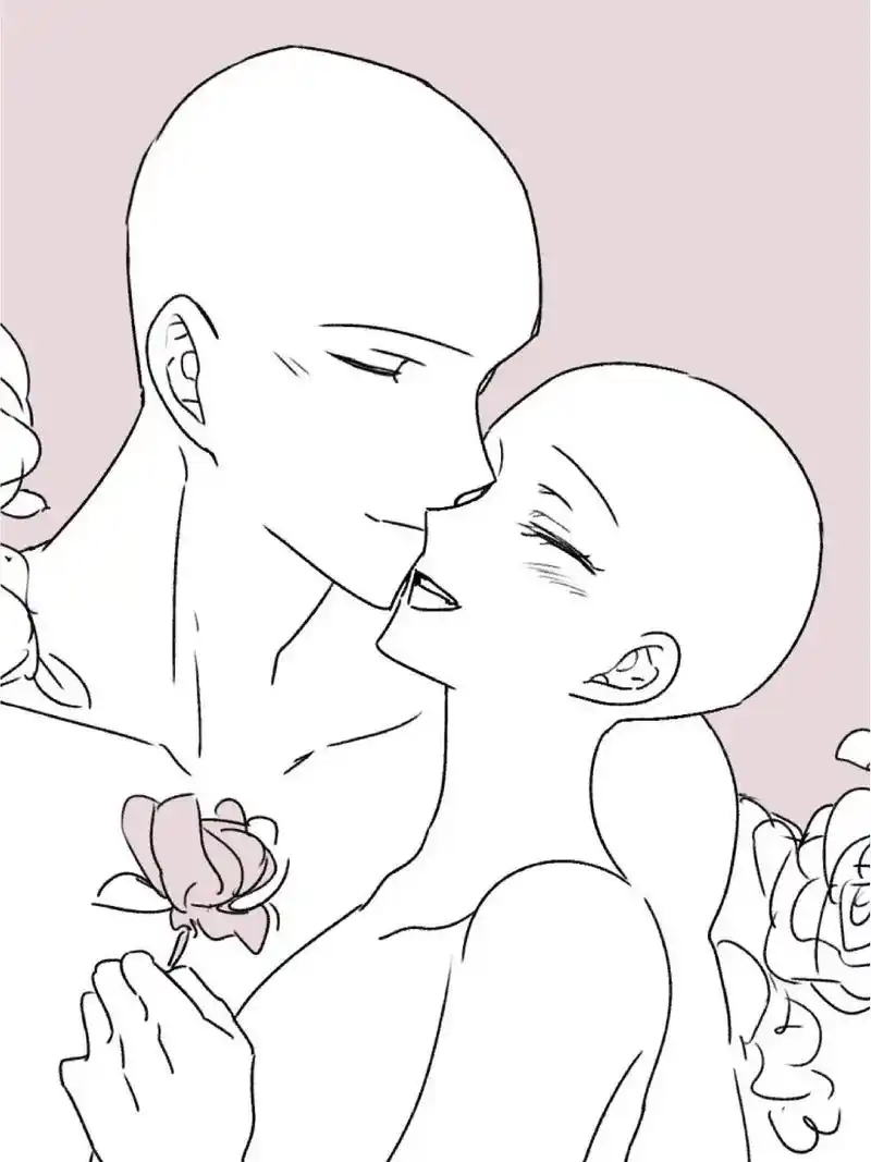 绘画素材|情侣双人互动线稿～#画画 #板绘 #插画 #pro - 抖音