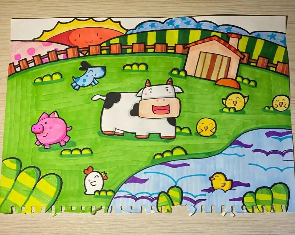 马克笔|农场画