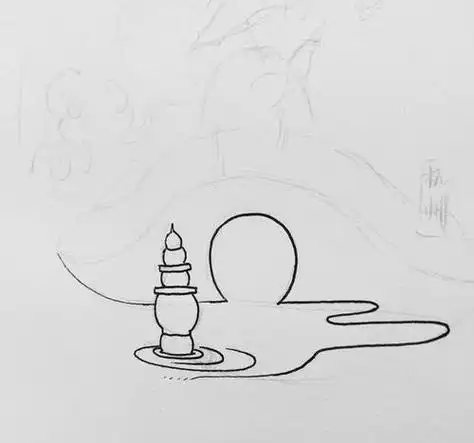 名胜古迹杭州西湖简笔画
