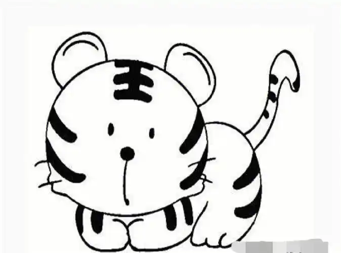 虎年画虎 老虎简笔画 儿童简笔画 绘画