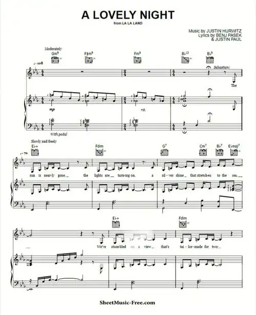 爱乐之城alovelynight钢琴谱