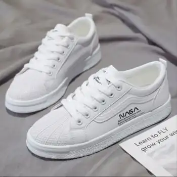 鞋子女学生韩版秋季网红休闲百搭ins小白鞋平底网红板鞋潮白色35