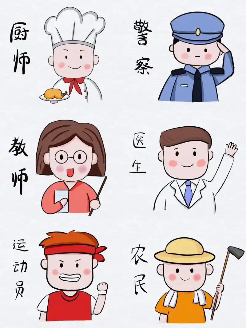 简笔画教程各行各业的人